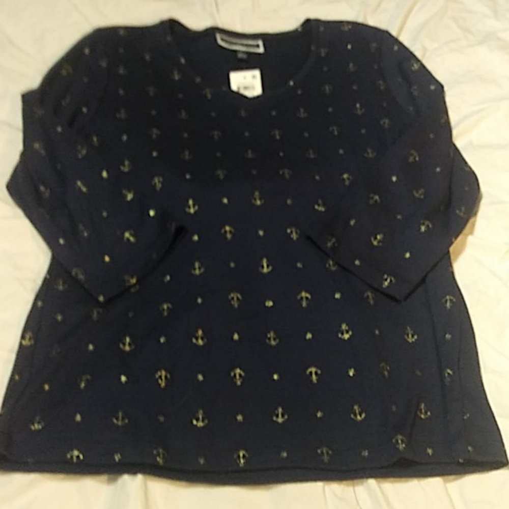NWT Karen Scott, mid-sleeve tunic, Sz. L